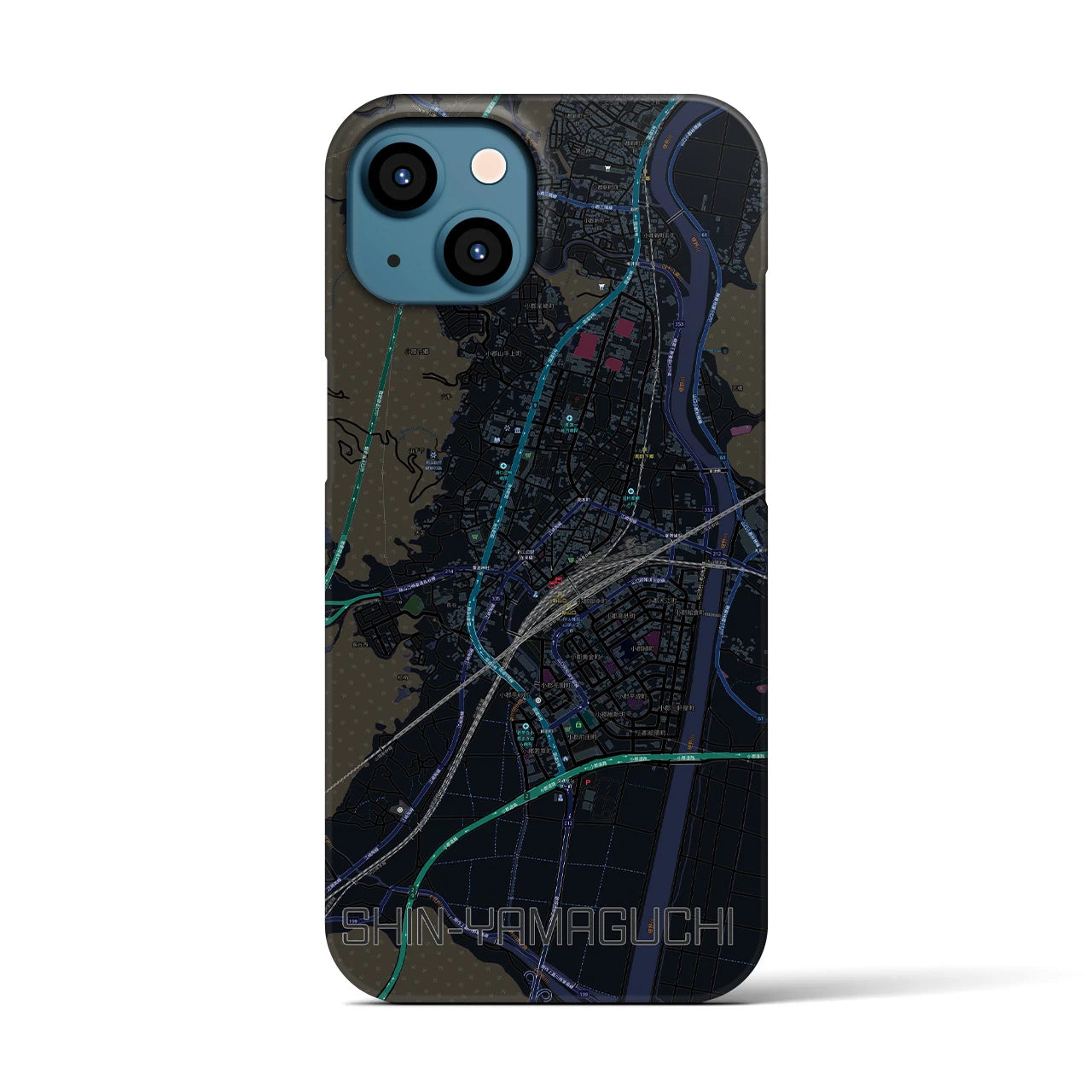 【新山口(山口県)】地図柄iPhoneケース(バックカバータイプ)