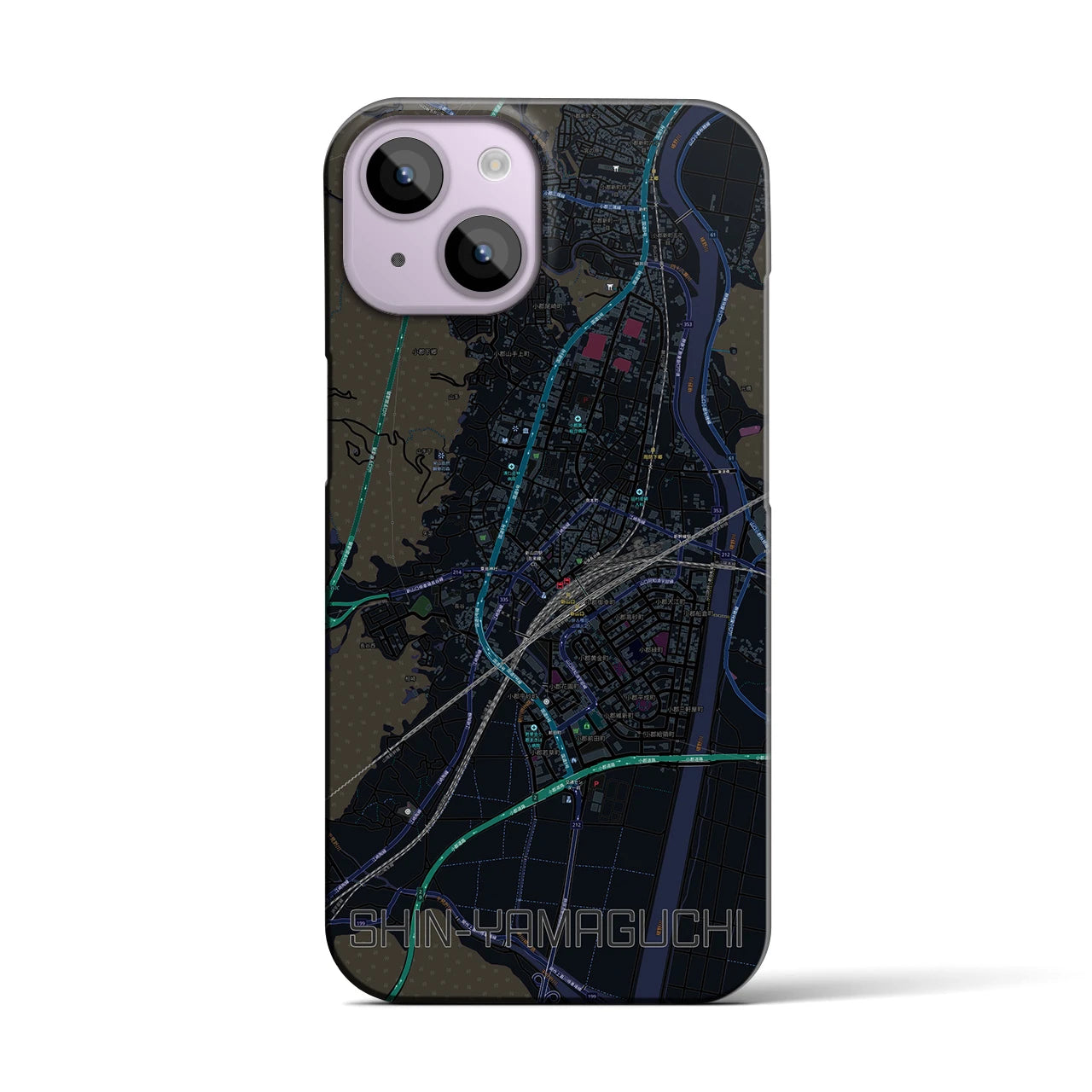 【新山口(山口県)】地図柄iPhoneケース(バックカバータイプ)