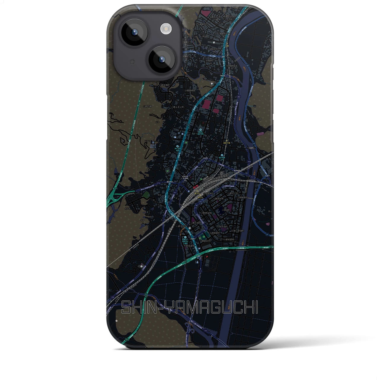 【新山口(山口県)】地図柄iPhoneケース(バックカバータイプ)