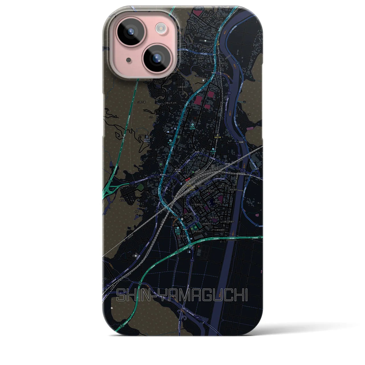 【新山口(山口県)】地図柄iPhoneケース(バックカバータイプ)