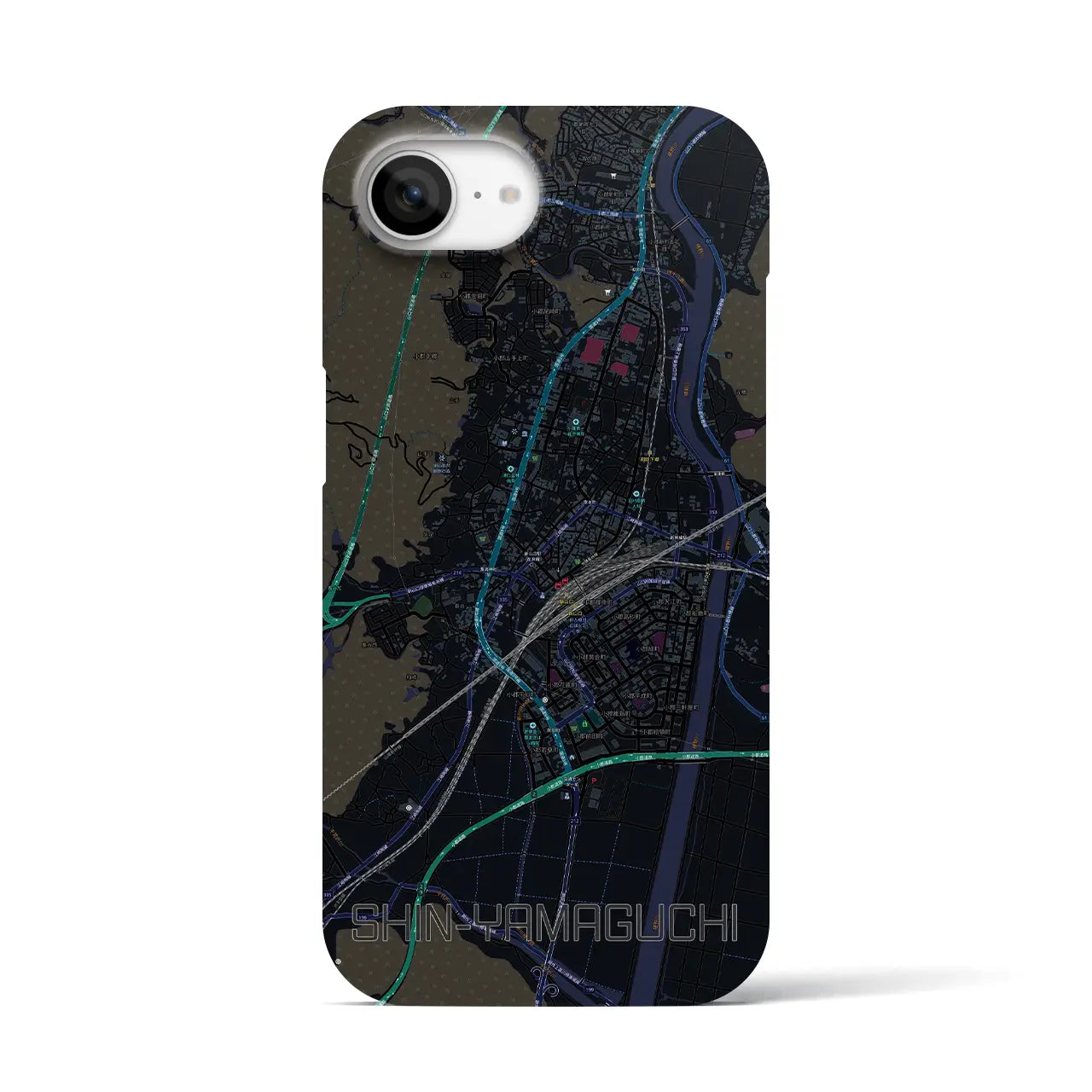 【新山口(山口県)】地図柄iPhoneケース(バックカバータイプ)