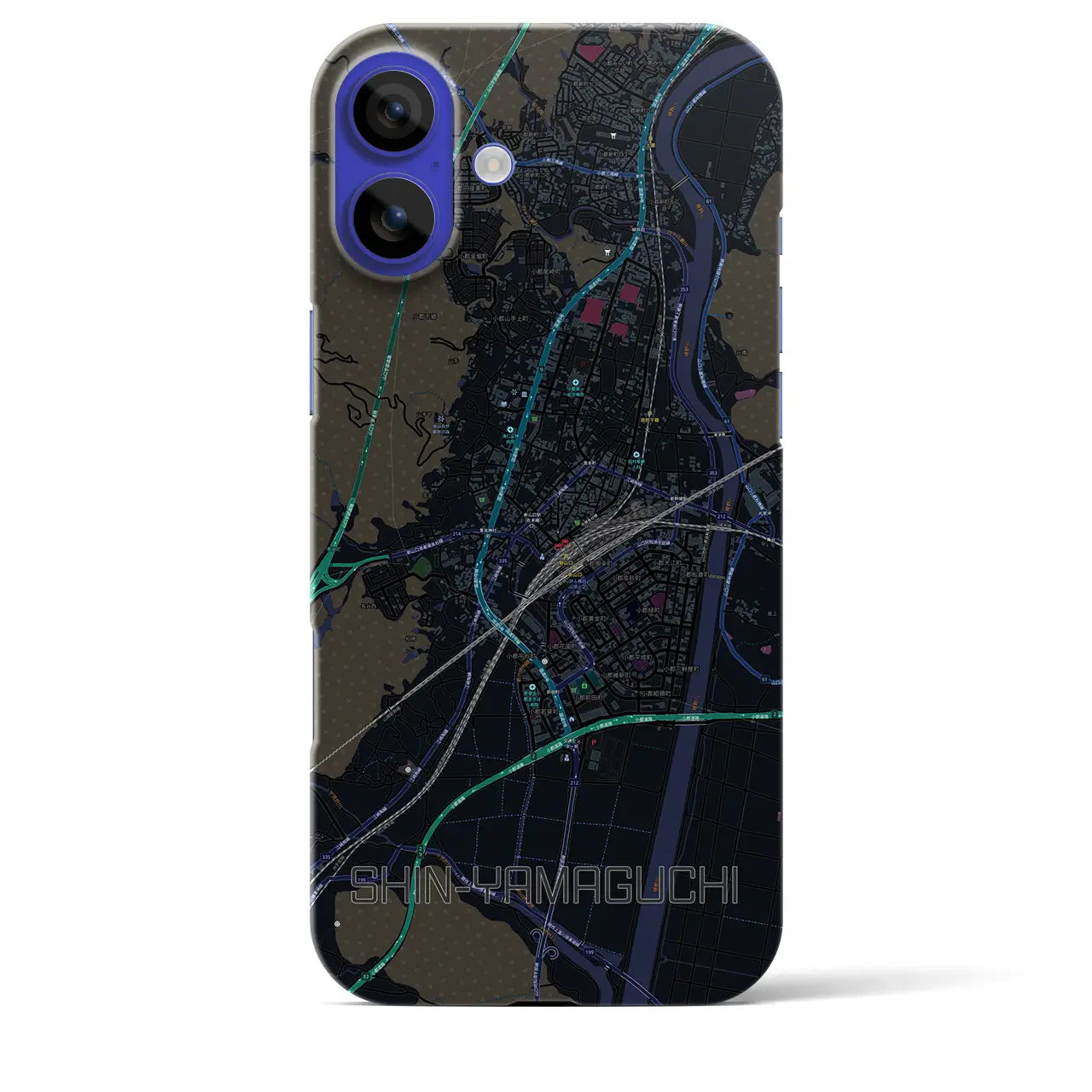 【新山口(山口県)】地図柄iPhoneケース(バックカバータイプ)