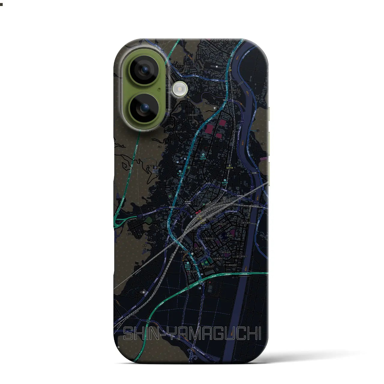 【新山口(山口県)】地図柄iPhoneケース(バックカバータイプ)