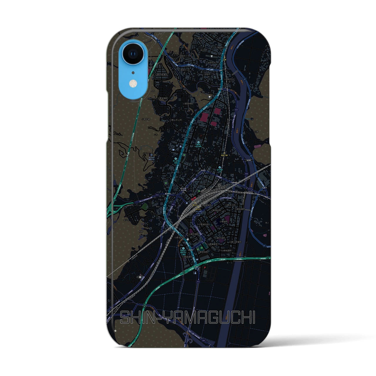 【新山口(山口県)】地図柄iPhoneケース(バックカバータイプ)