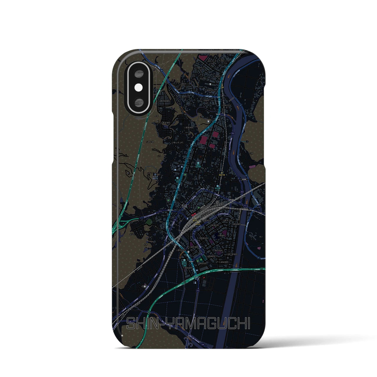 【新山口(山口県)】地図柄iPhoneケース(バックカバータイプ)