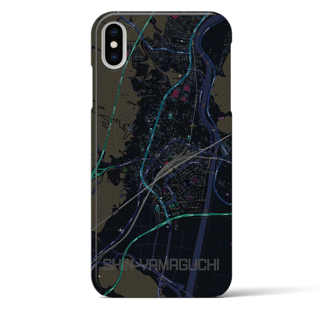 【新山口(山口県)】地図柄iPhoneケース(バックカバータイプ)