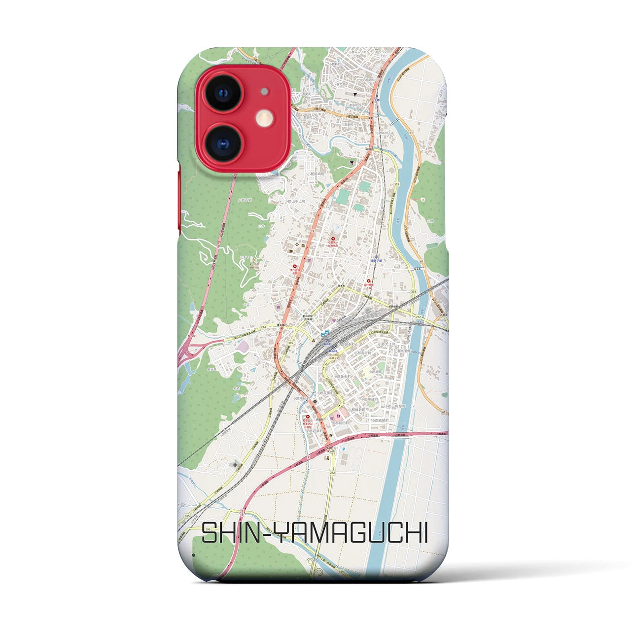 【新山口(山口県)】地図柄iPhoneケース(バックカバータイプ)