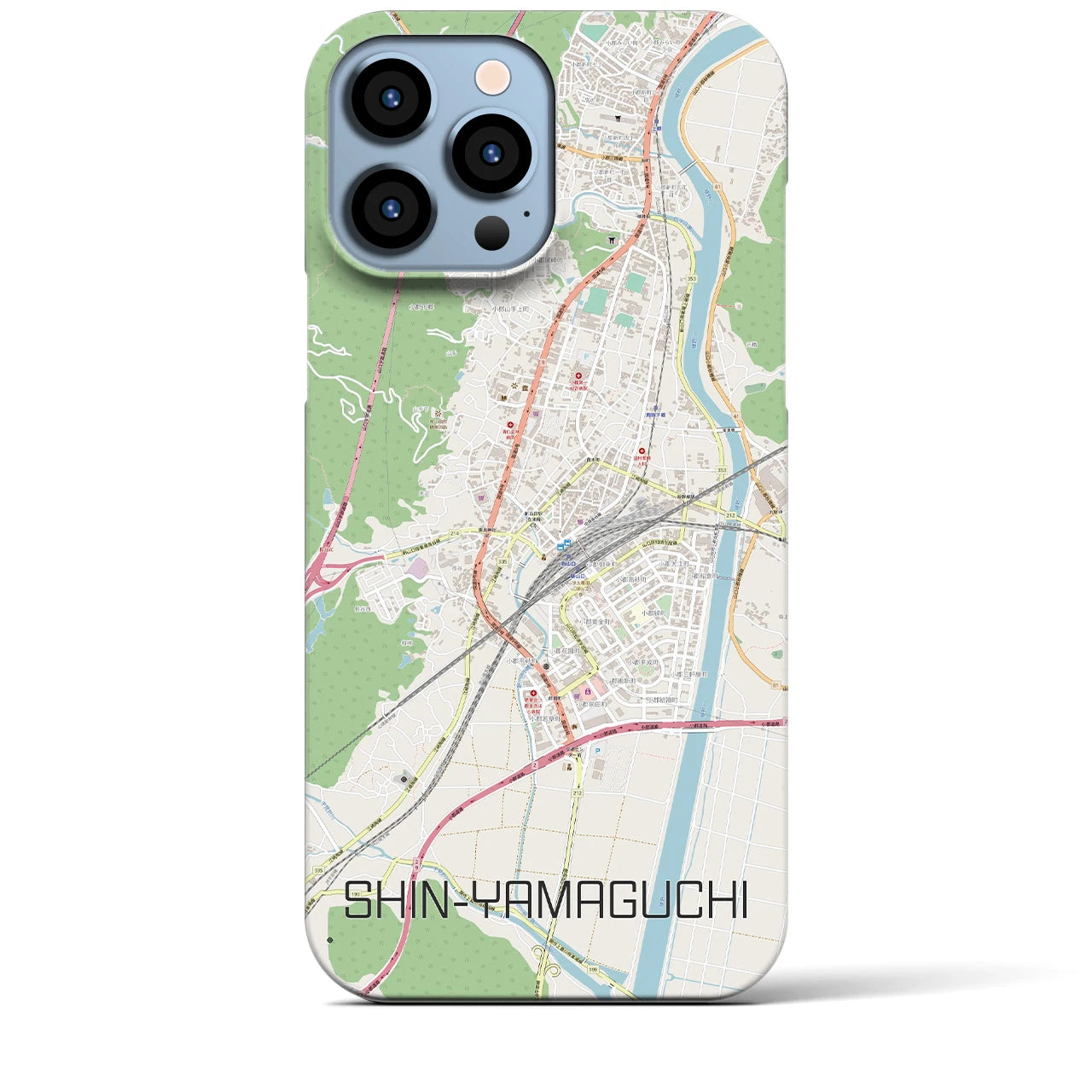 【新山口(山口県)】地図柄iPhoneケース(バックカバータイプ)