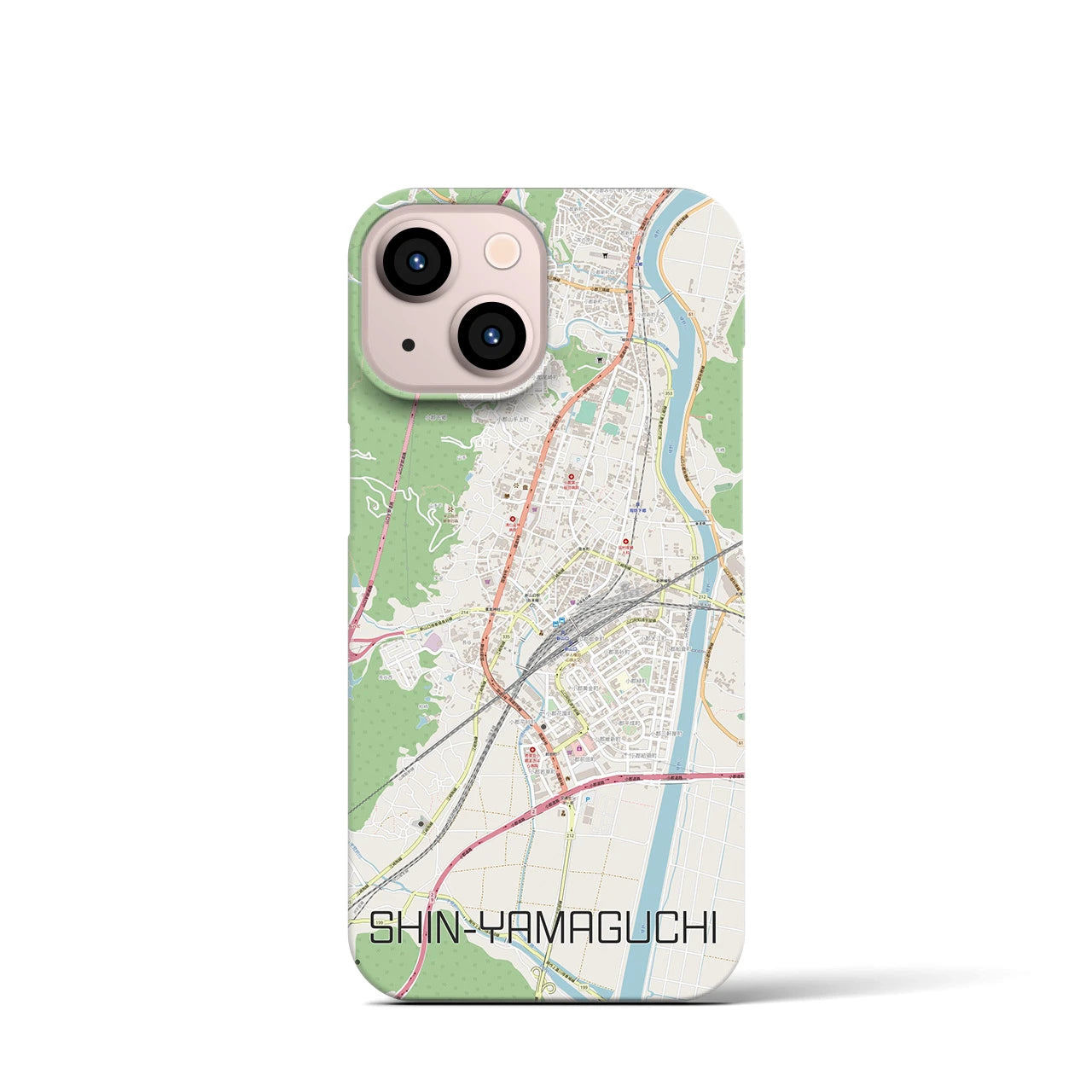 【新山口(山口県)】地図柄iPhoneケース(バックカバータイプ)