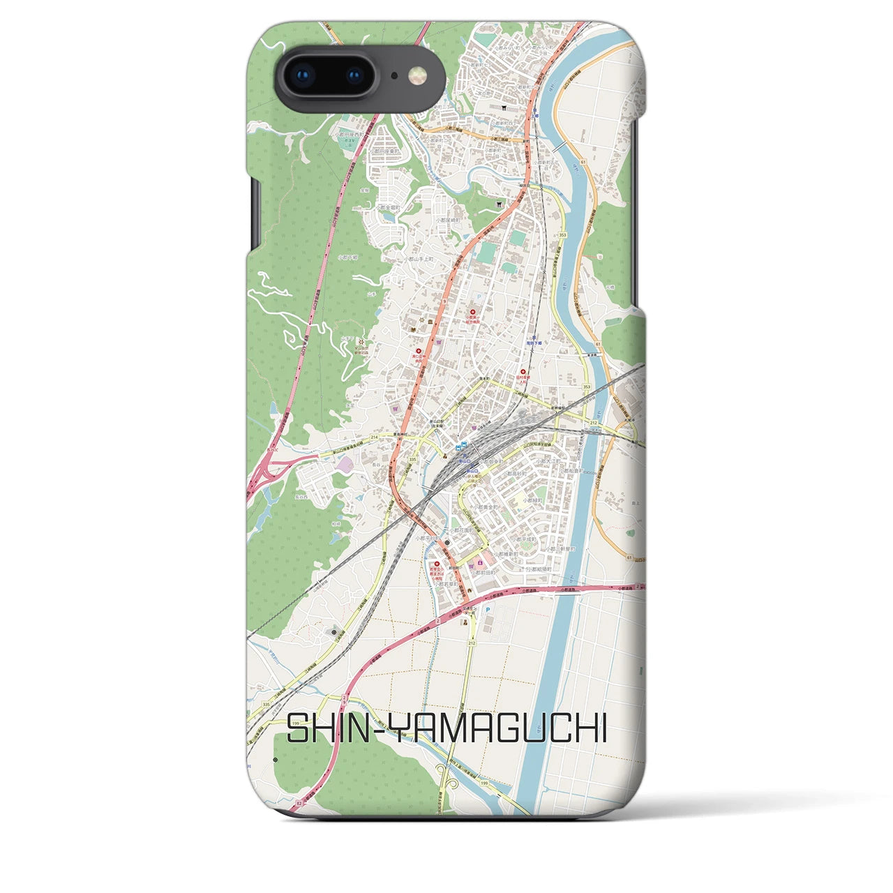 【新山口(山口県)】地図柄iPhoneケース(バックカバータイプ)