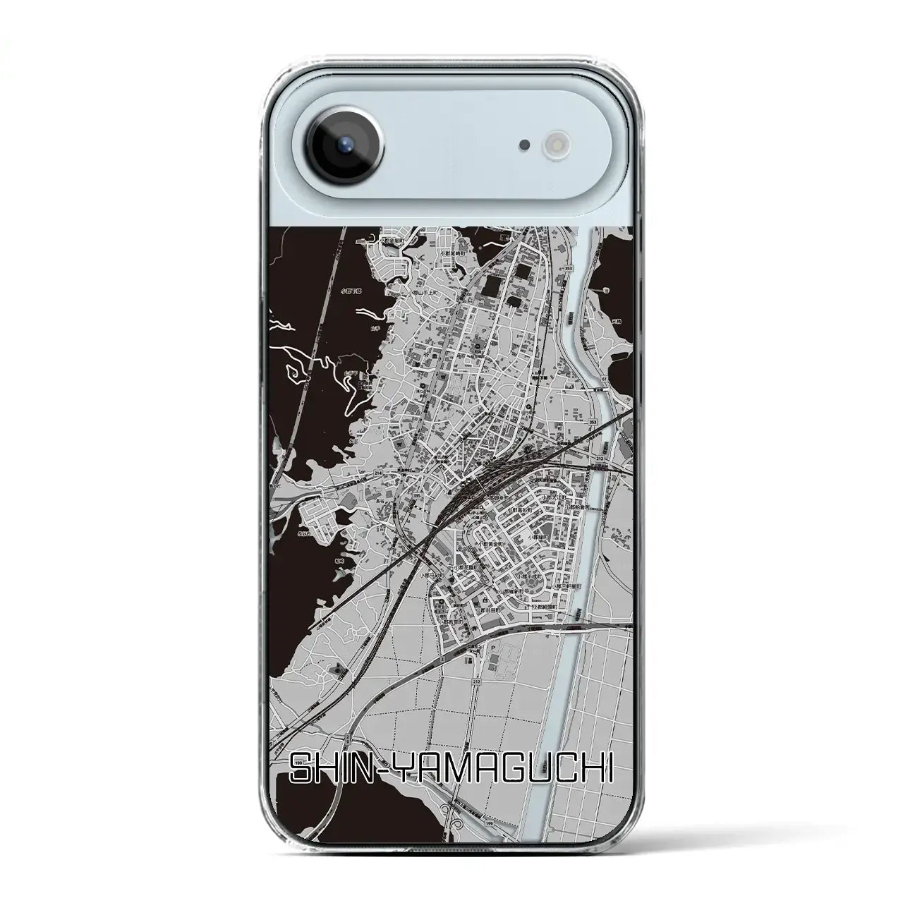 【新山口(山口県)】地図柄iPhoneケース(クリアタイプ)モノトーン・iPhone 17 Pro Max 用