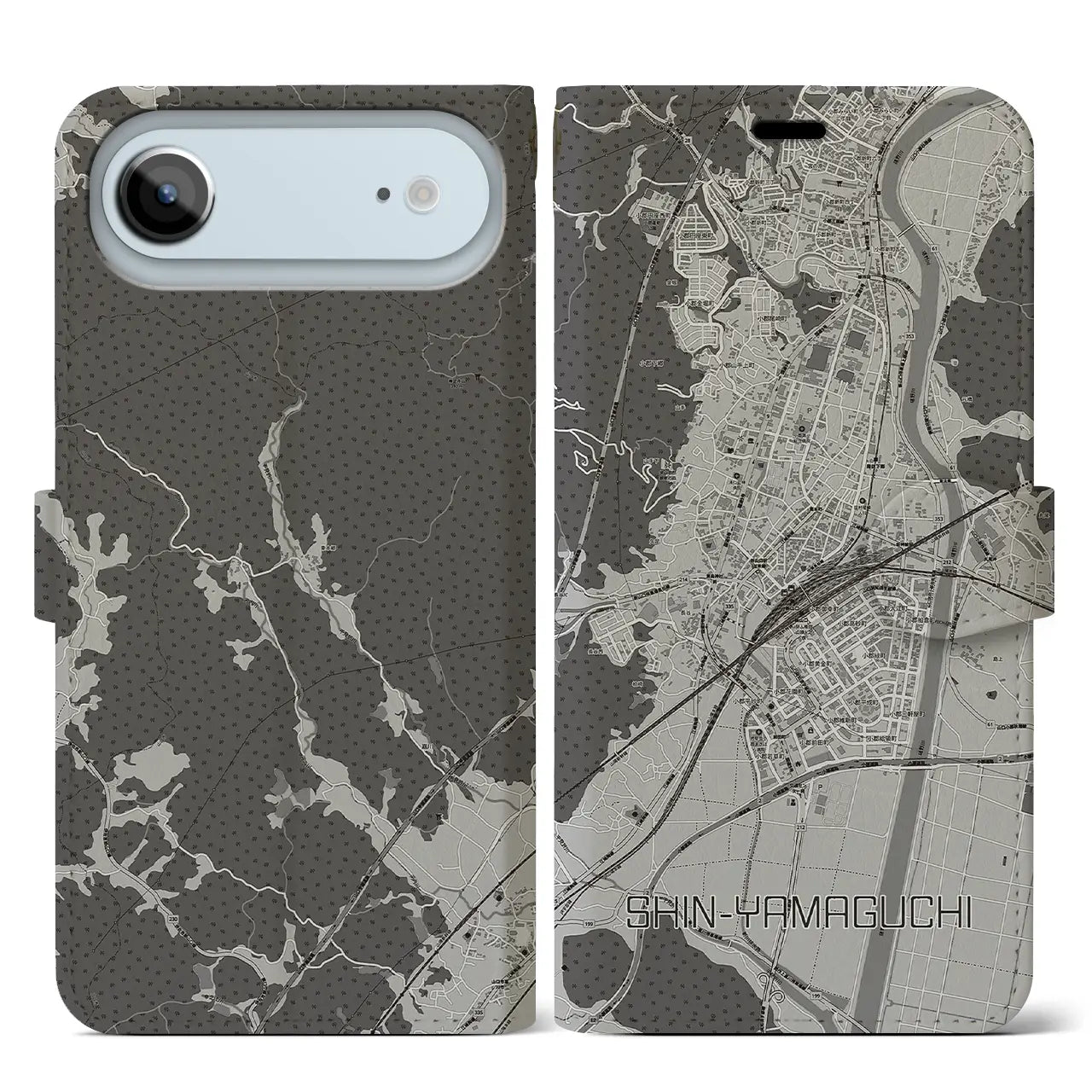 【新山口(山口県)】地図柄iPhoneケース(手帳タイプ)