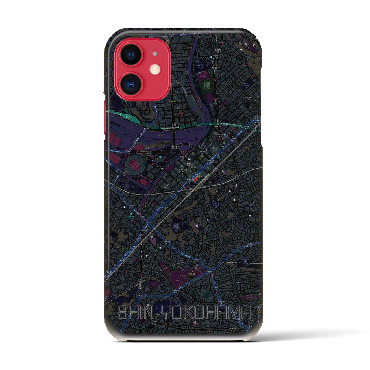 【新横浜(神奈川県)】地図柄iPhoneケース(バックカバータイプ)