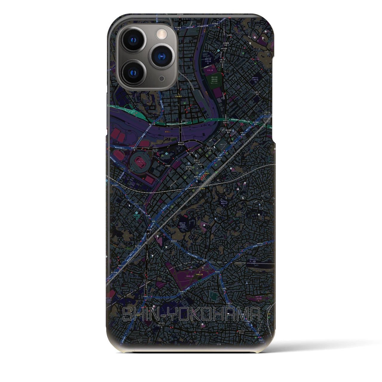 【新横浜(神奈川県)】地図柄iPhoneケース(バックカバータイプ)