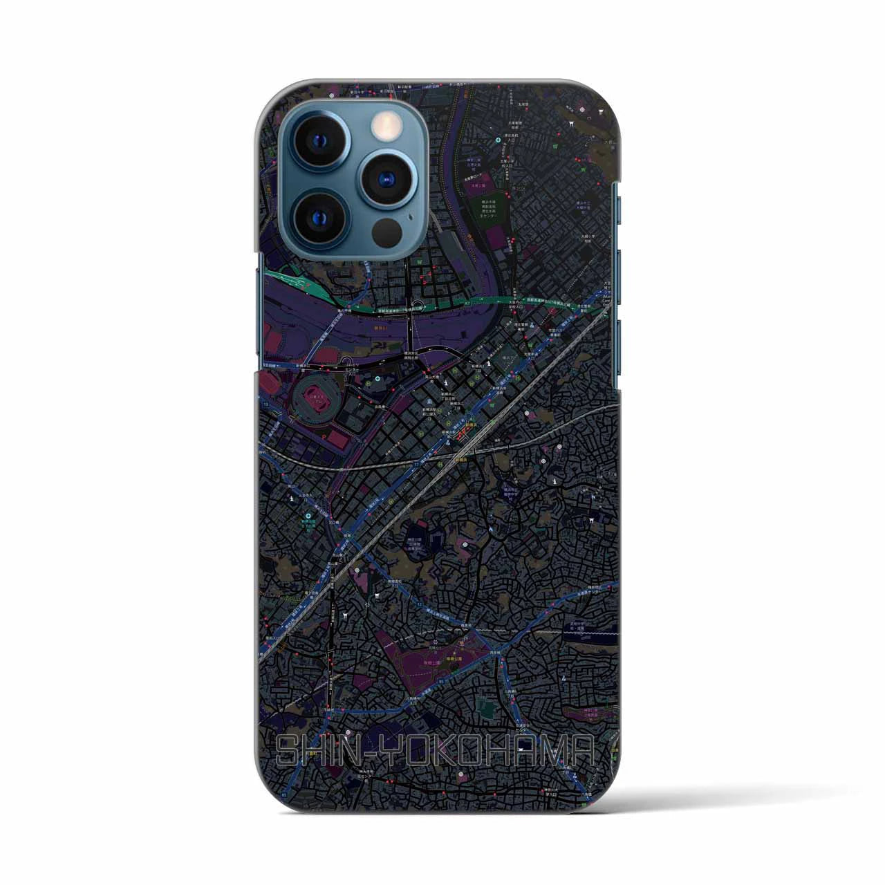 【新横浜(神奈川県)】地図柄iPhoneケース(バックカバータイプ)