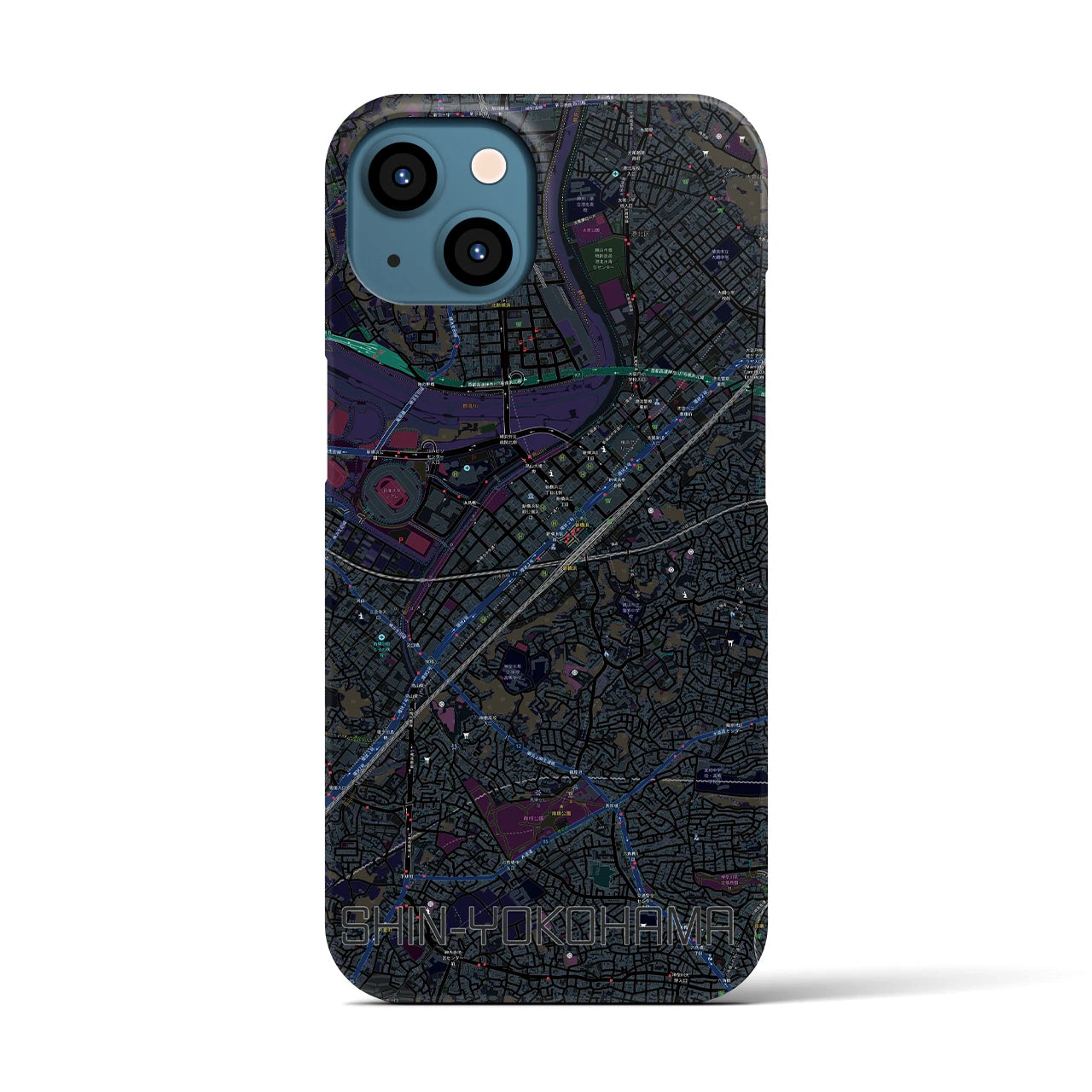 【新横浜(神奈川県)】地図柄iPhoneケース(バックカバータイプ)