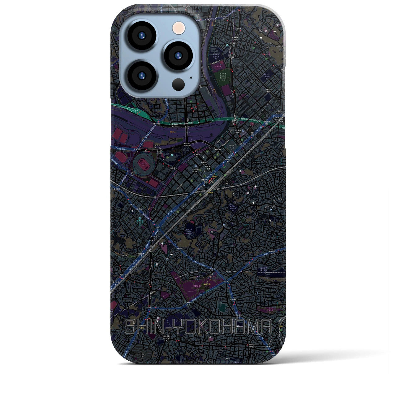【新横浜(神奈川県)】地図柄iPhoneケース(バックカバータイプ)