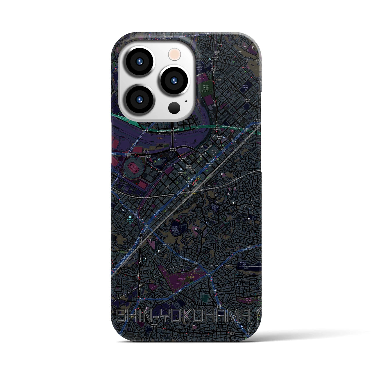 【新横浜(神奈川県)】地図柄iPhoneケース(バックカバータイプ)