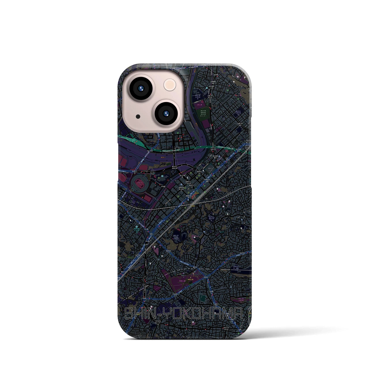 【新横浜(神奈川県)】地図柄iPhoneケース(バックカバータイプ)