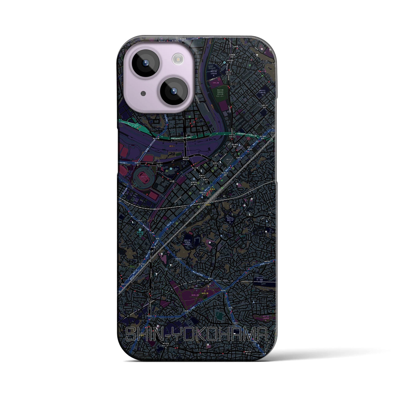 【新横浜(神奈川県)】地図柄iPhoneケース(バックカバータイプ)