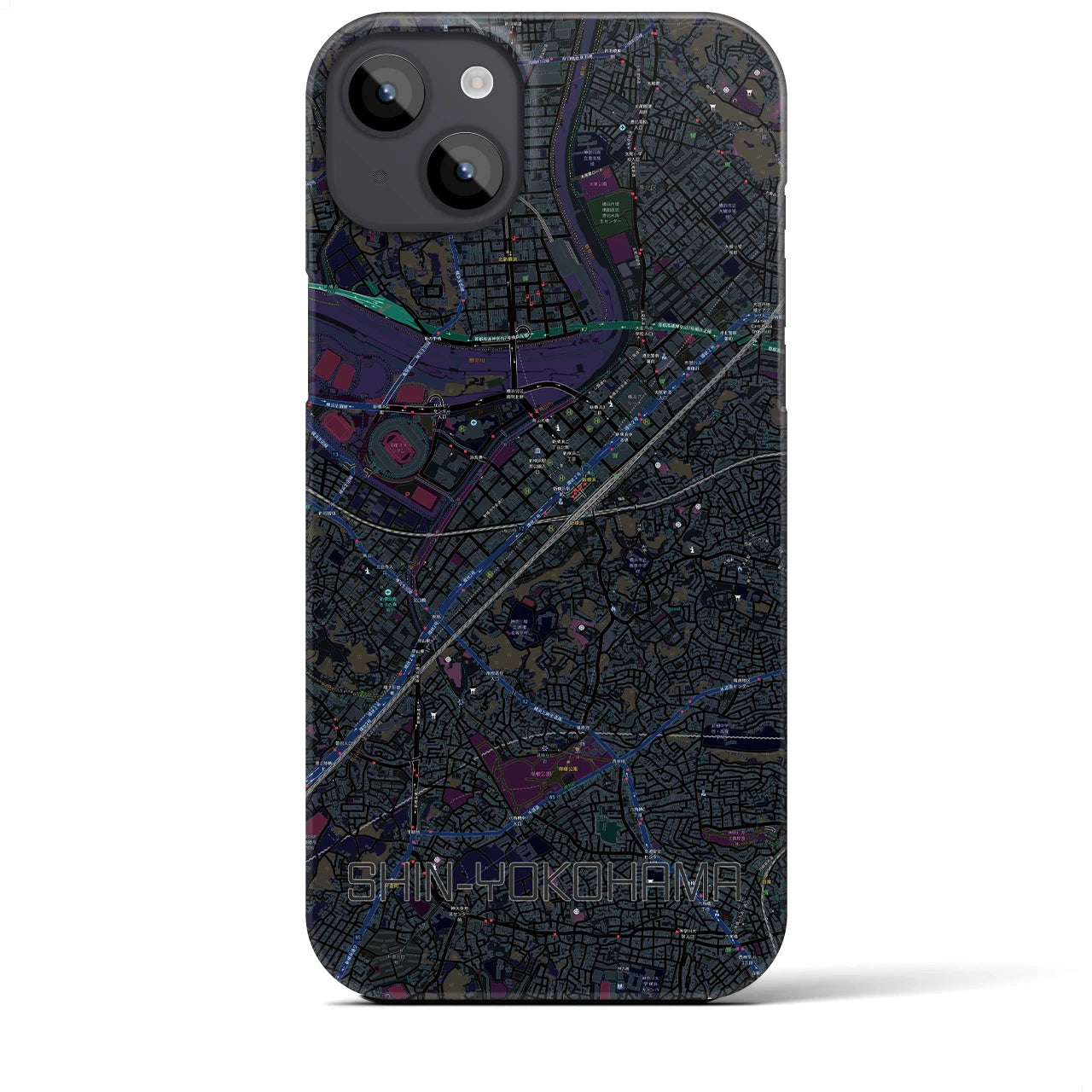 【新横浜(神奈川県)】地図柄iPhoneケース(バックカバータイプ)