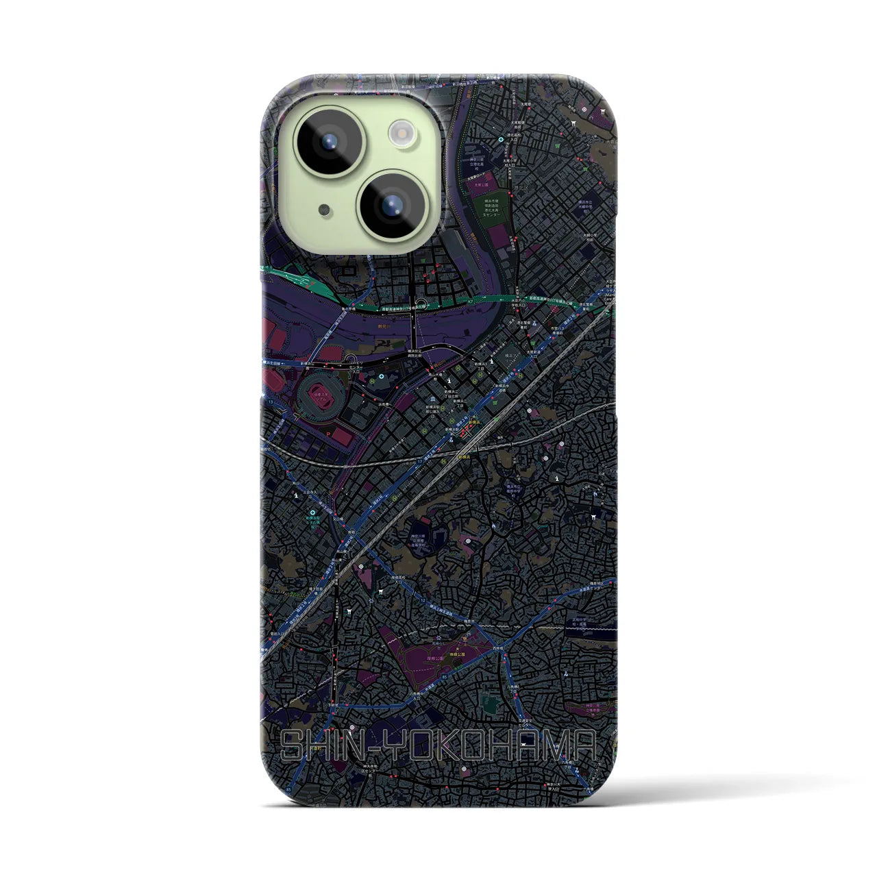 【新横浜(神奈川県)】地図柄iPhoneケース(バックカバータイプ)