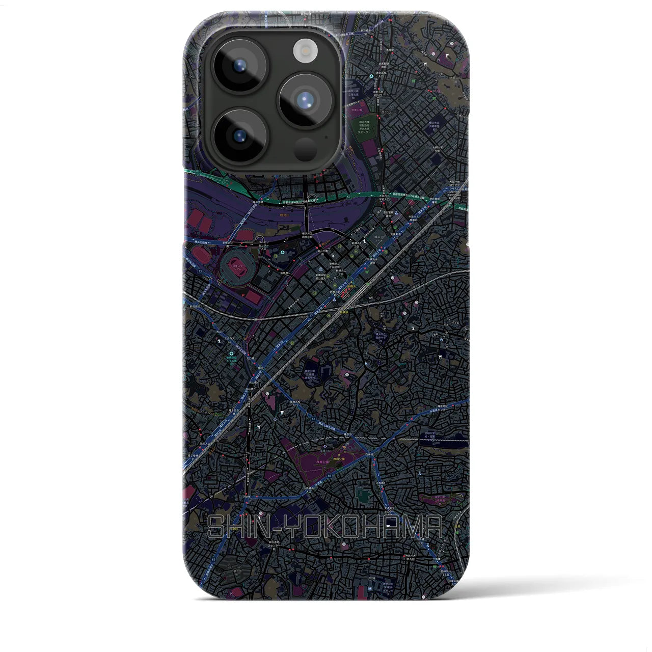 【新横浜(神奈川県)】地図柄iPhoneケース(バックカバータイプ)