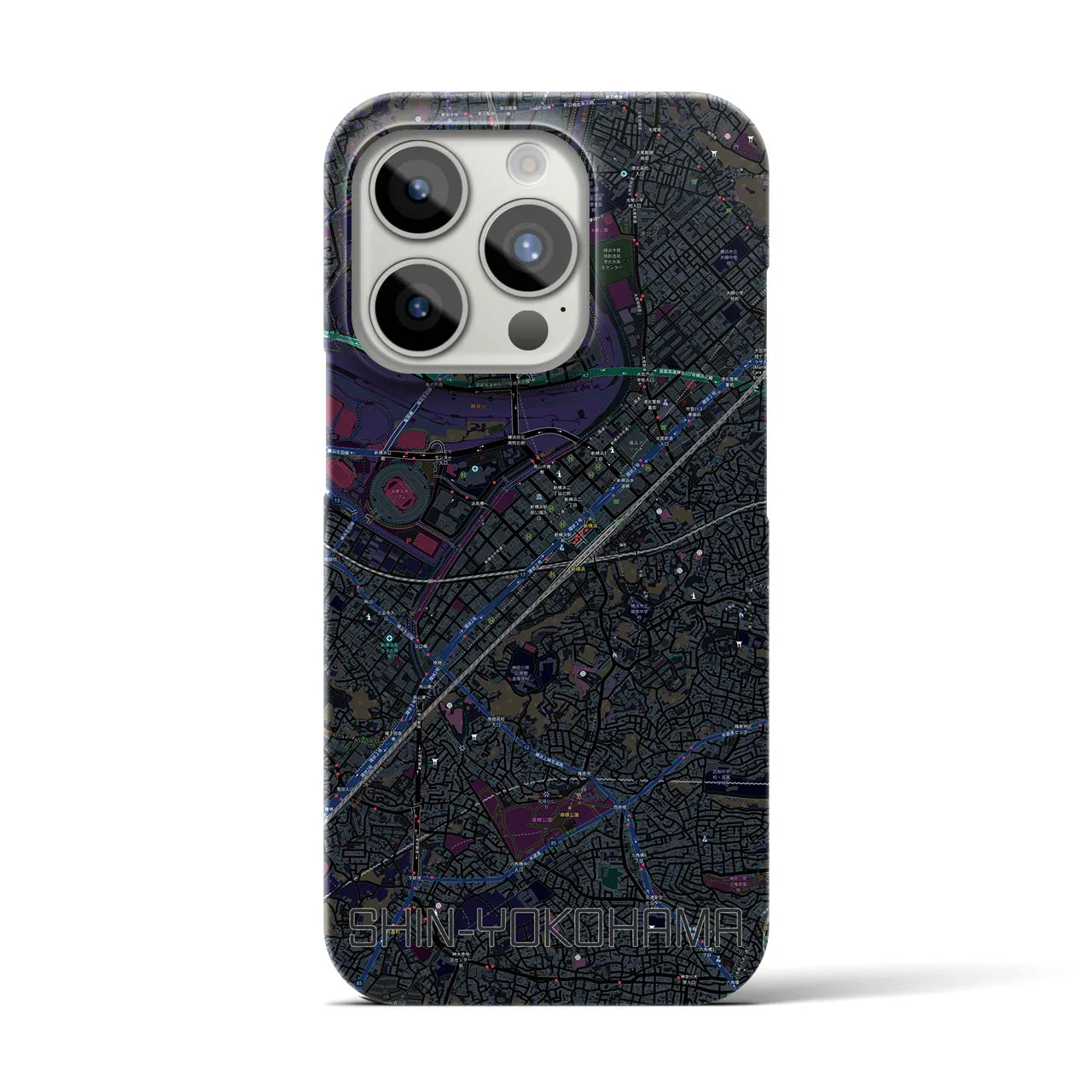 【新横浜(神奈川県)】地図柄iPhoneケース(バックカバータイプ)