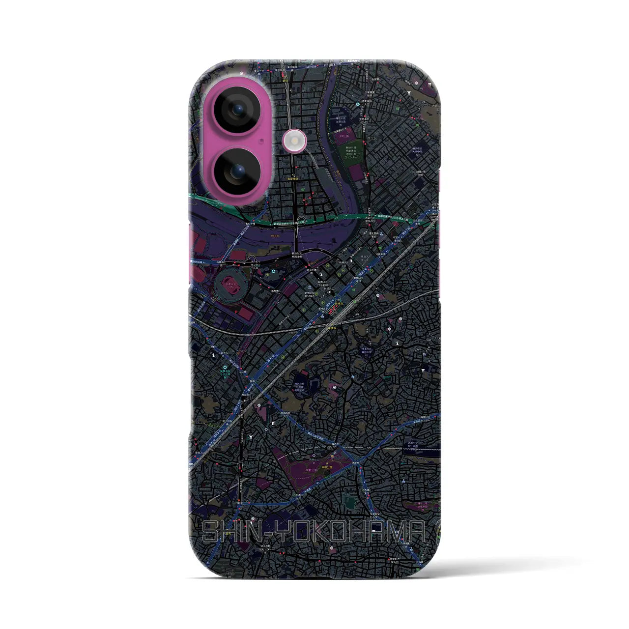 【新横浜(神奈川県)】地図柄iPhoneケース(バックカバータイプ)