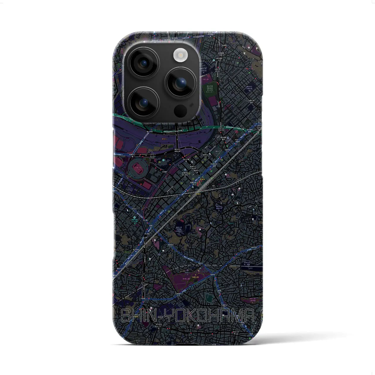 【新横浜(神奈川県)】地図柄iPhoneケース(バックカバータイプ)