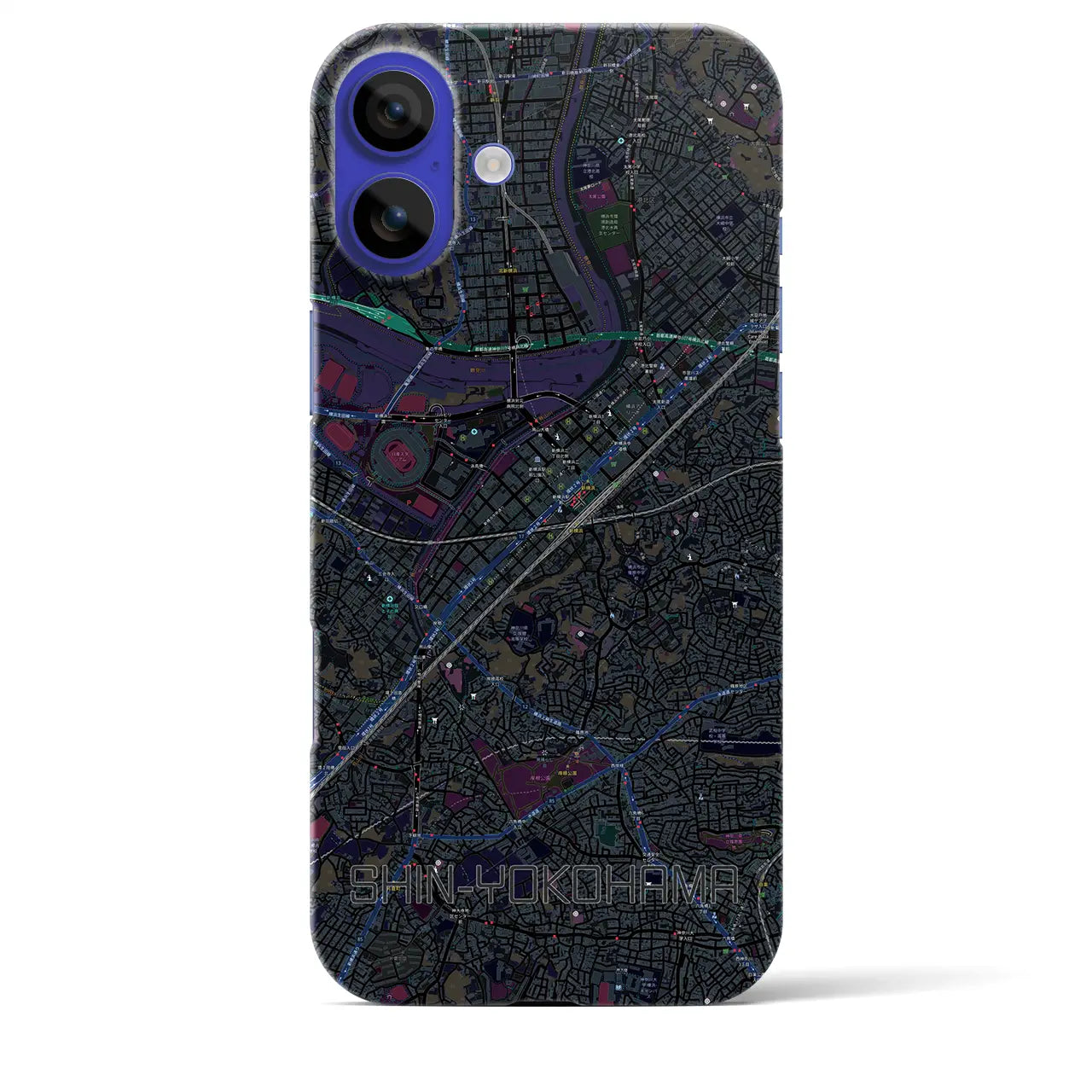 【新横浜(神奈川県)】地図柄iPhoneケース(バックカバータイプ)