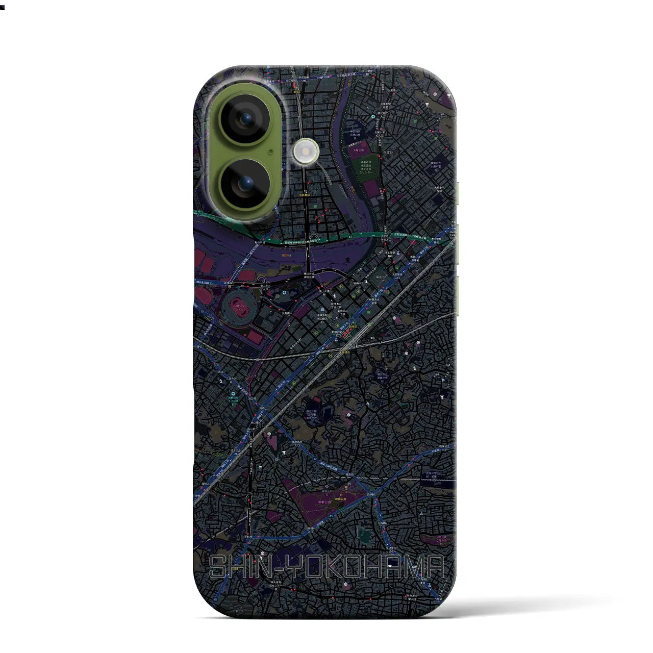 【新横浜(神奈川県)】地図柄iPhoneケース(バックカバータイプ)