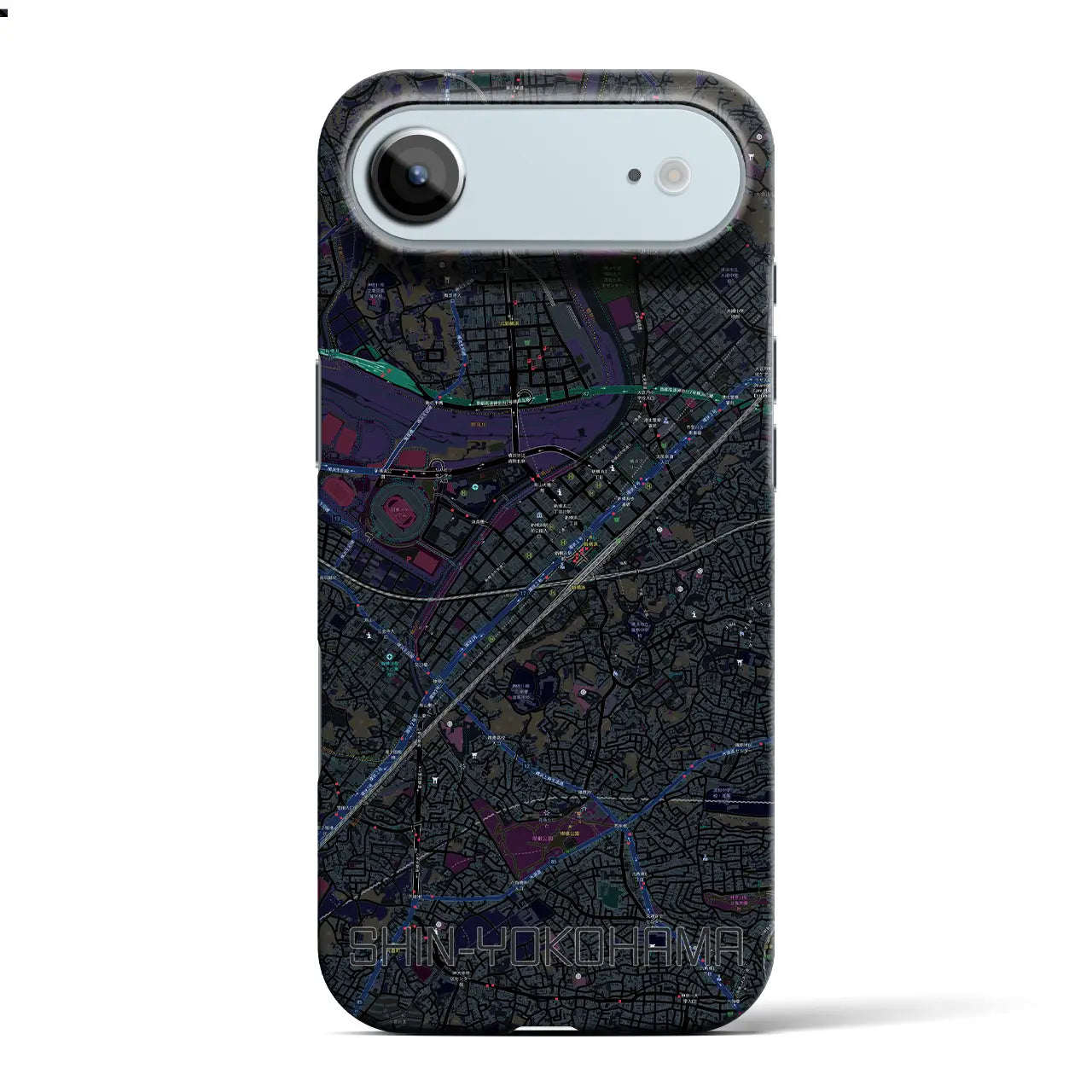 【新横浜(神奈川県)】地図柄iPhoneケース(バックカバータイプ)