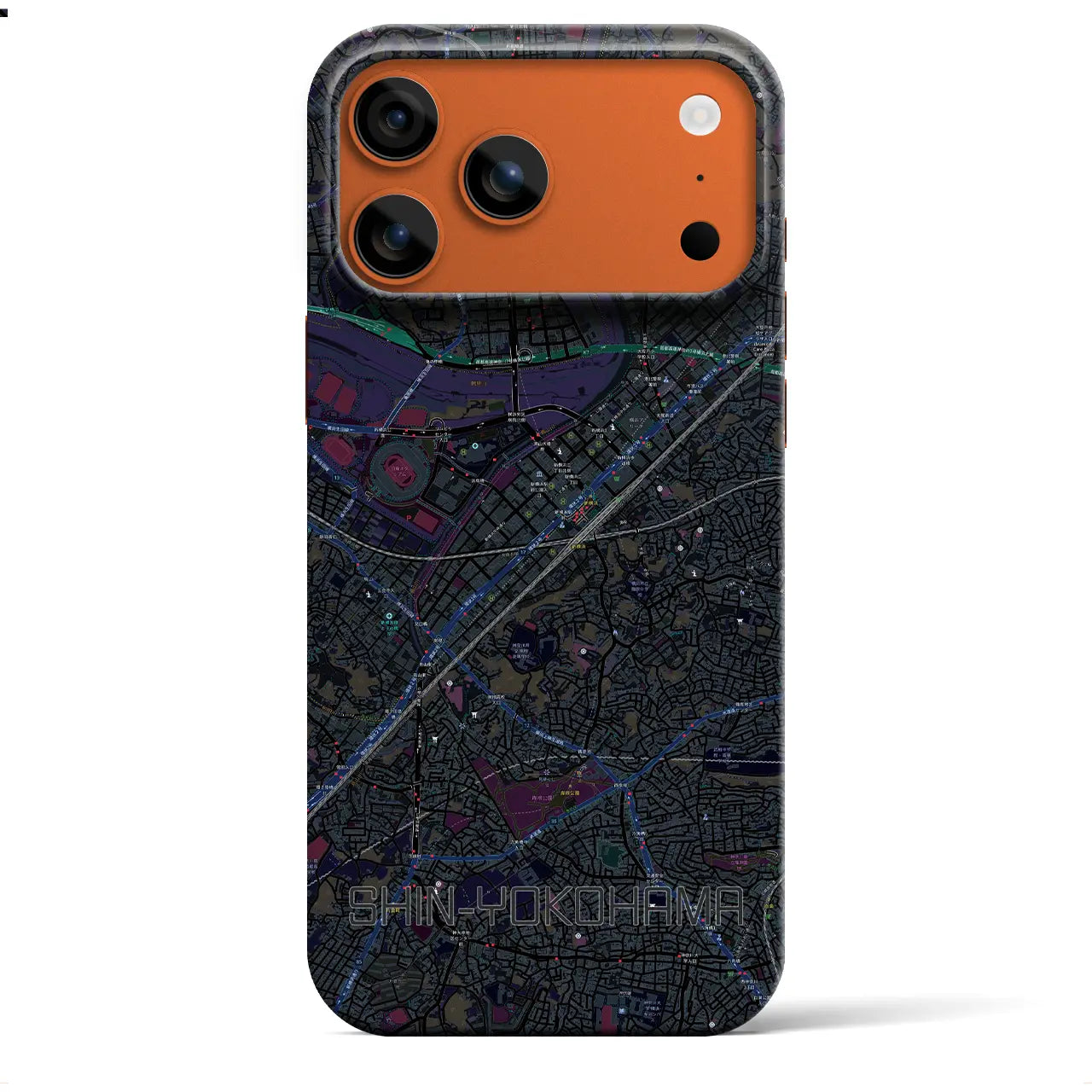 【新横浜(神奈川県)】地図柄iPhoneケース(バックカバータイプ)
