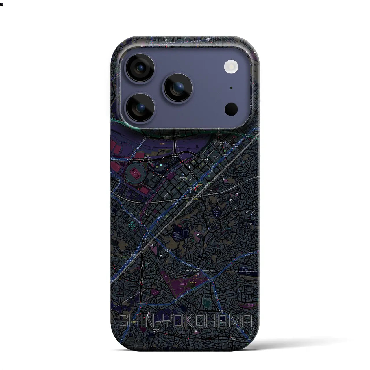 【新横浜(神奈川県)】地図柄iPhoneケース(バックカバータイプ)