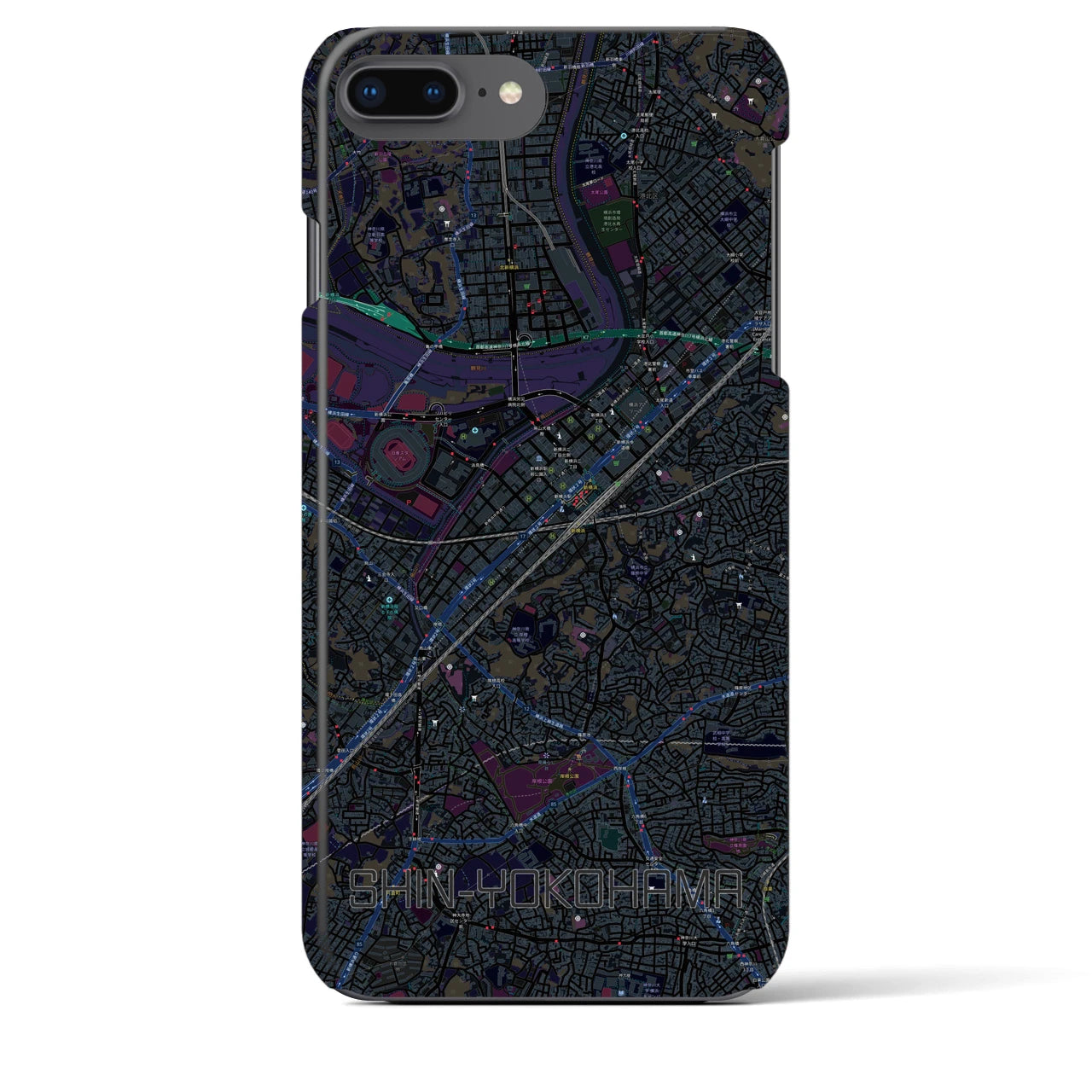 【新横浜(神奈川県)】地図柄iPhoneケース(バックカバータイプ)