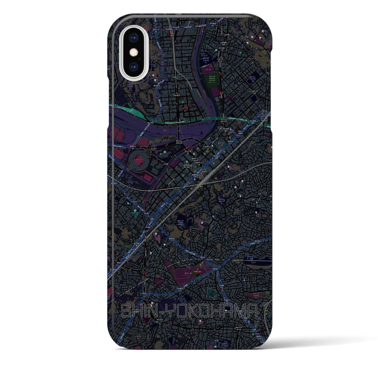 【新横浜(神奈川県)】地図柄iPhoneケース(バックカバータイプ)