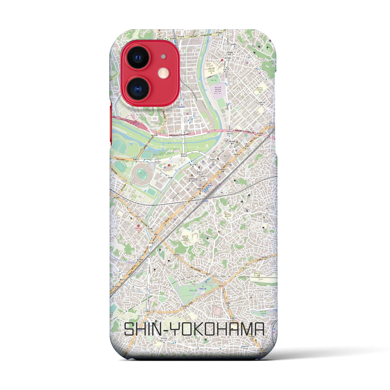 【新横浜(神奈川県)】地図柄iPhoneケース(バックカバータイプ)