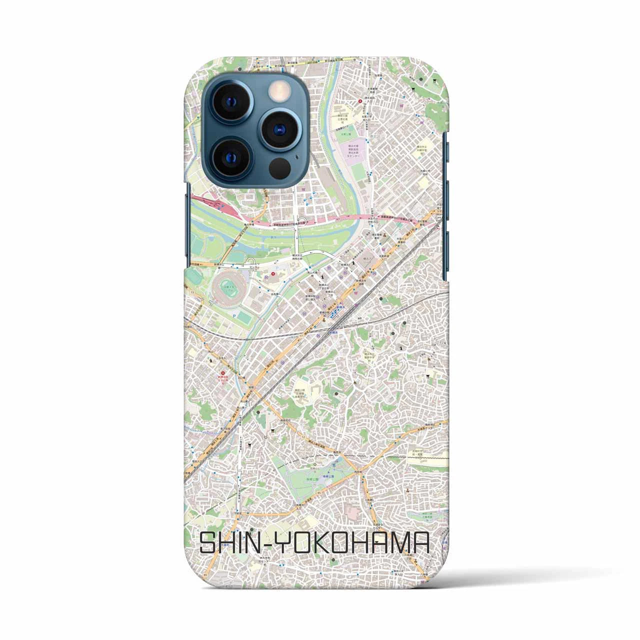 【新横浜(神奈川県)】地図柄iPhoneケース(バックカバータイプ)