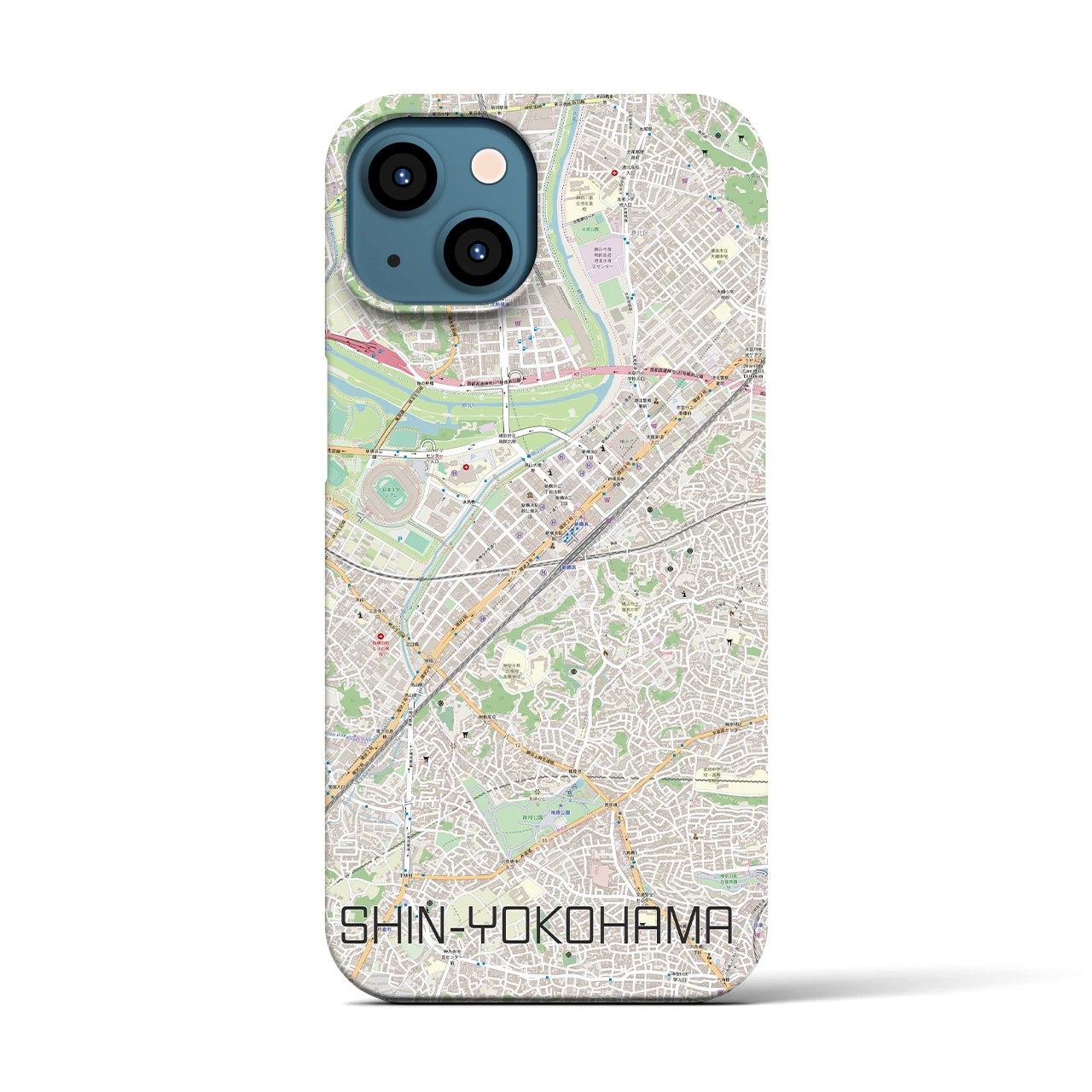 【新横浜(神奈川県)】地図柄iPhoneケース(バックカバータイプ)