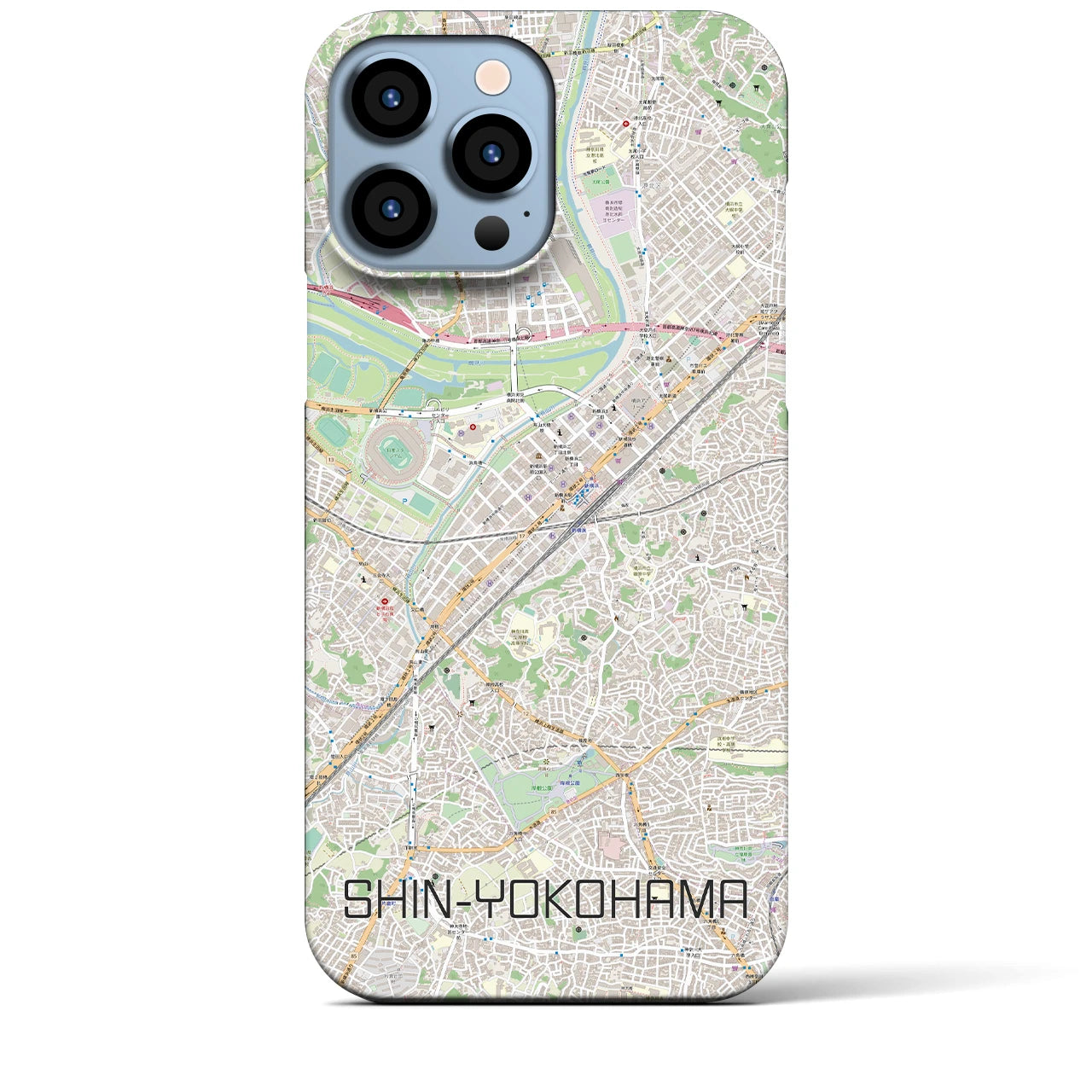 【新横浜(神奈川県)】地図柄iPhoneケース(バックカバータイプ)