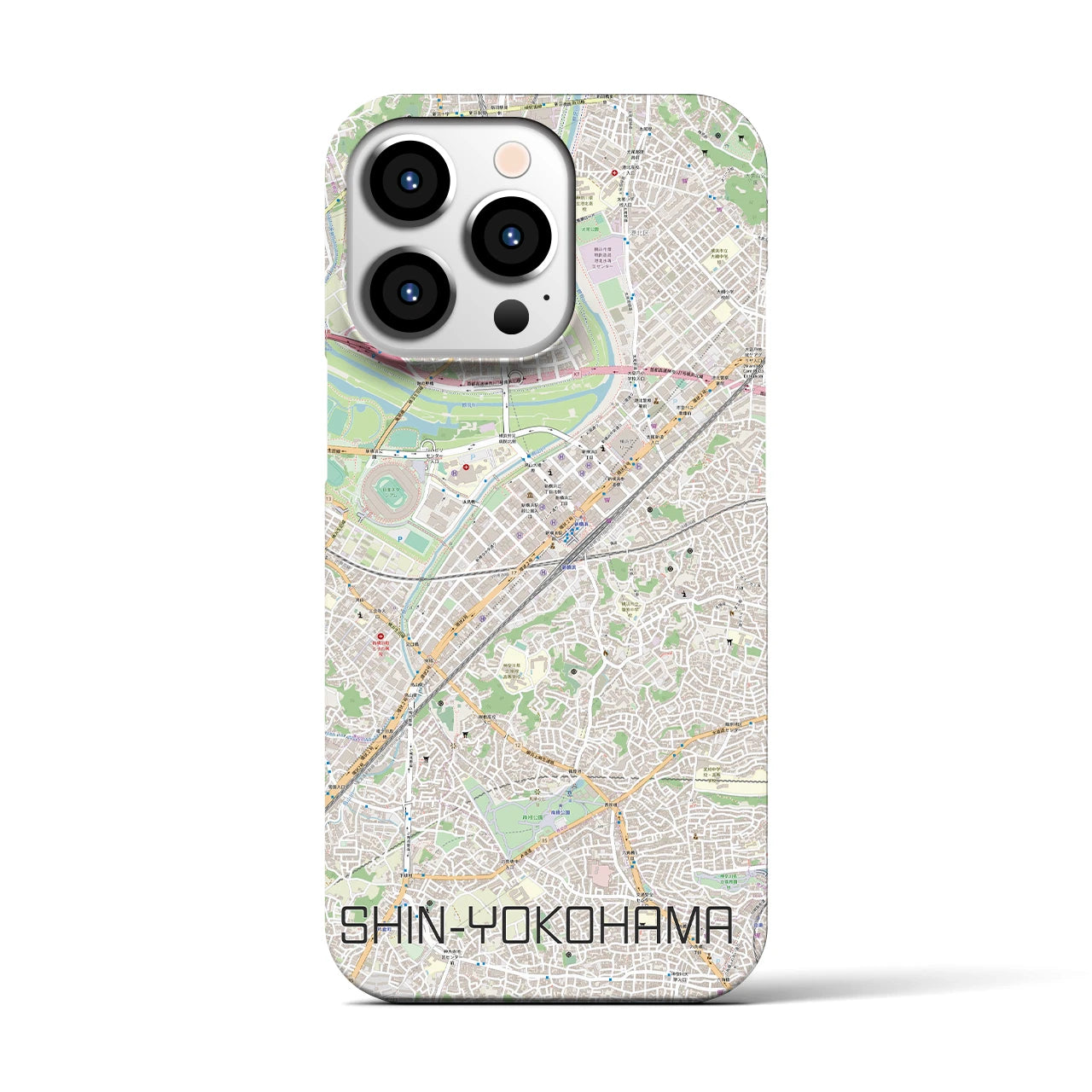 【新横浜(神奈川県)】地図柄iPhoneケース(バックカバータイプ)