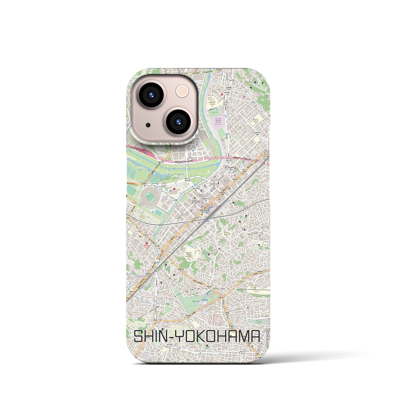 【新横浜(神奈川県)】地図柄iPhoneケース(バックカバータイプ)