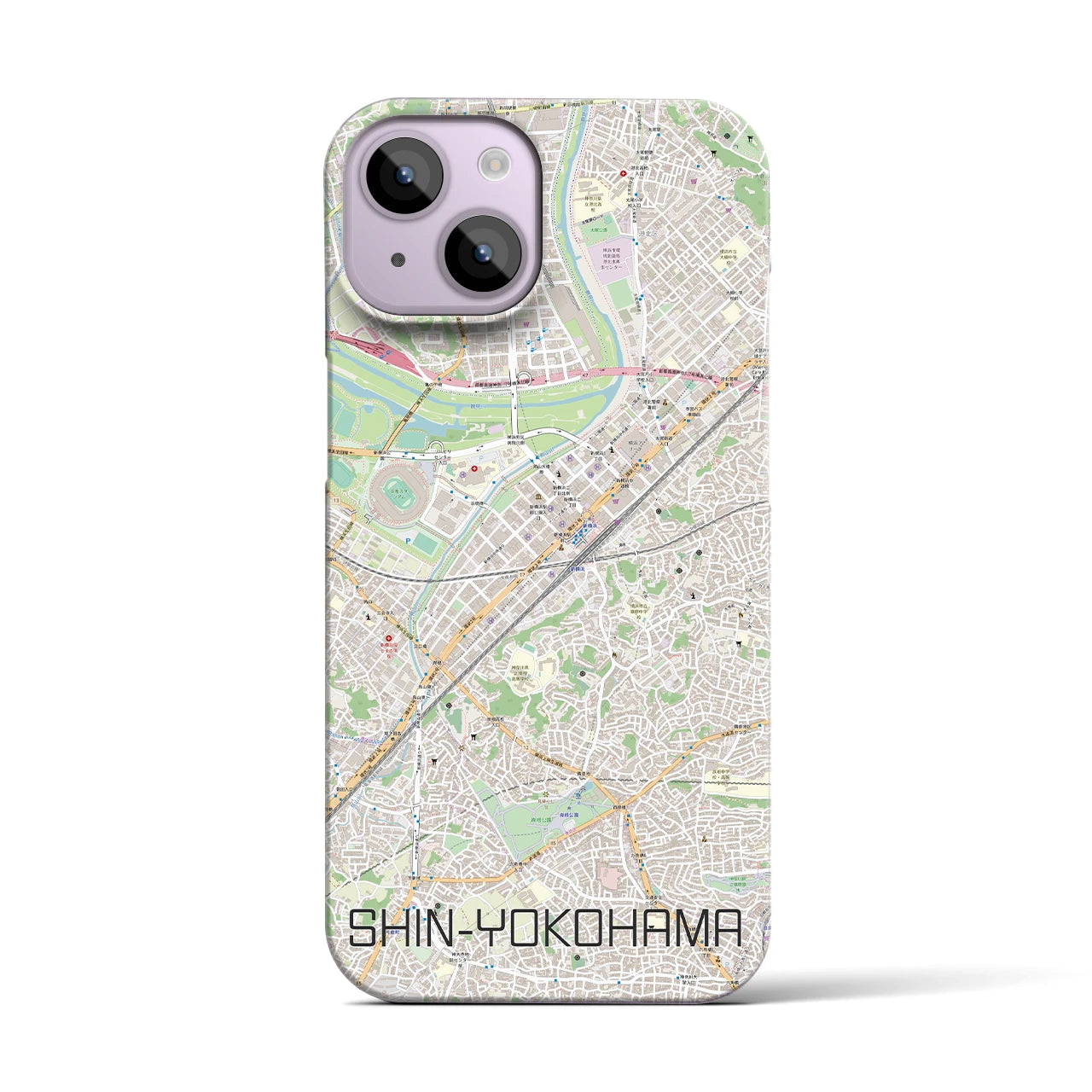 【新横浜(神奈川県)】地図柄iPhoneケース(バックカバータイプ)