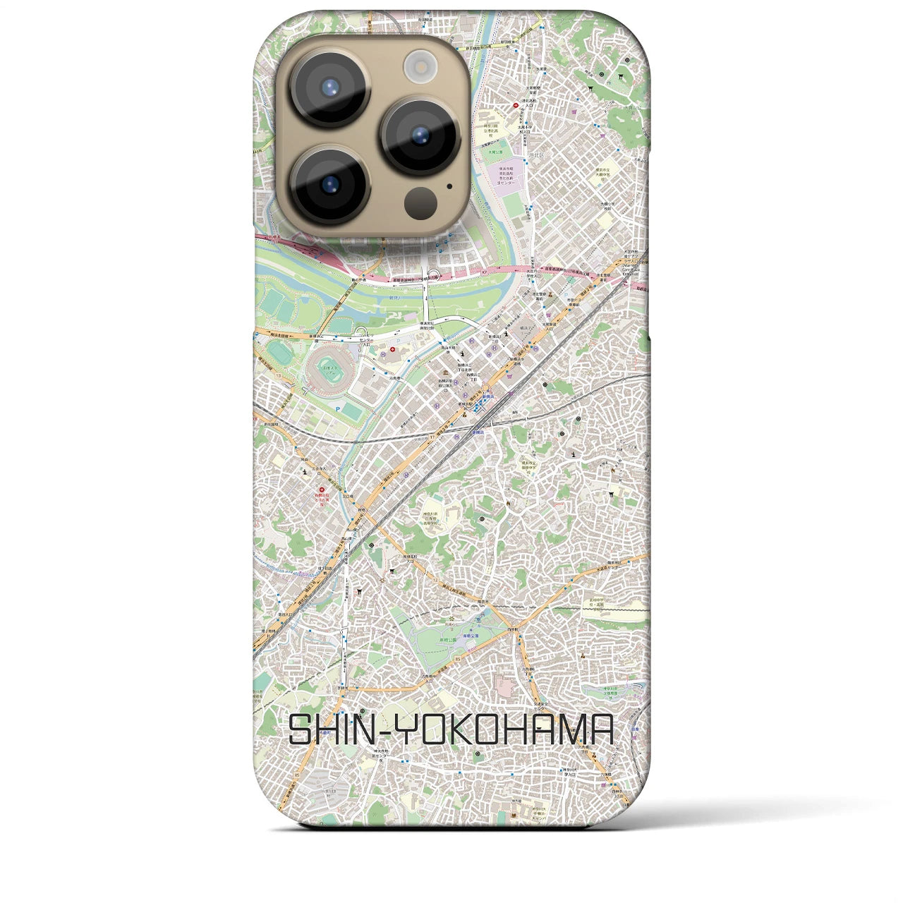 【新横浜(神奈川県)】地図柄iPhoneケース(バックカバータイプ)