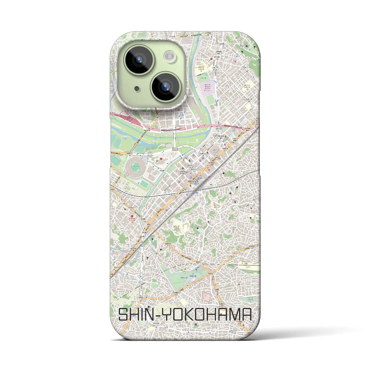 【新横浜(神奈川県)】地図柄iPhoneケース(バックカバータイプ)