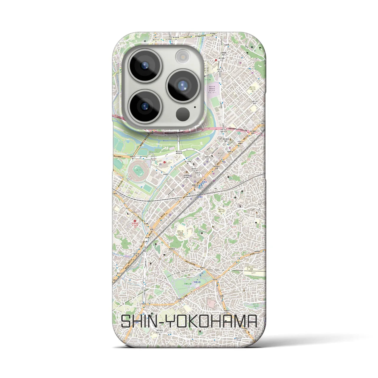 【新横浜(神奈川県)】地図柄iPhoneケース(バックカバータイプ)