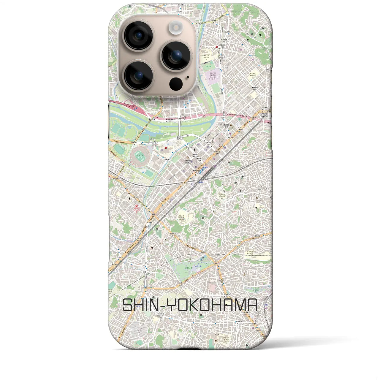 【新横浜(神奈川県)】地図柄iPhoneケース(バックカバータイプ)