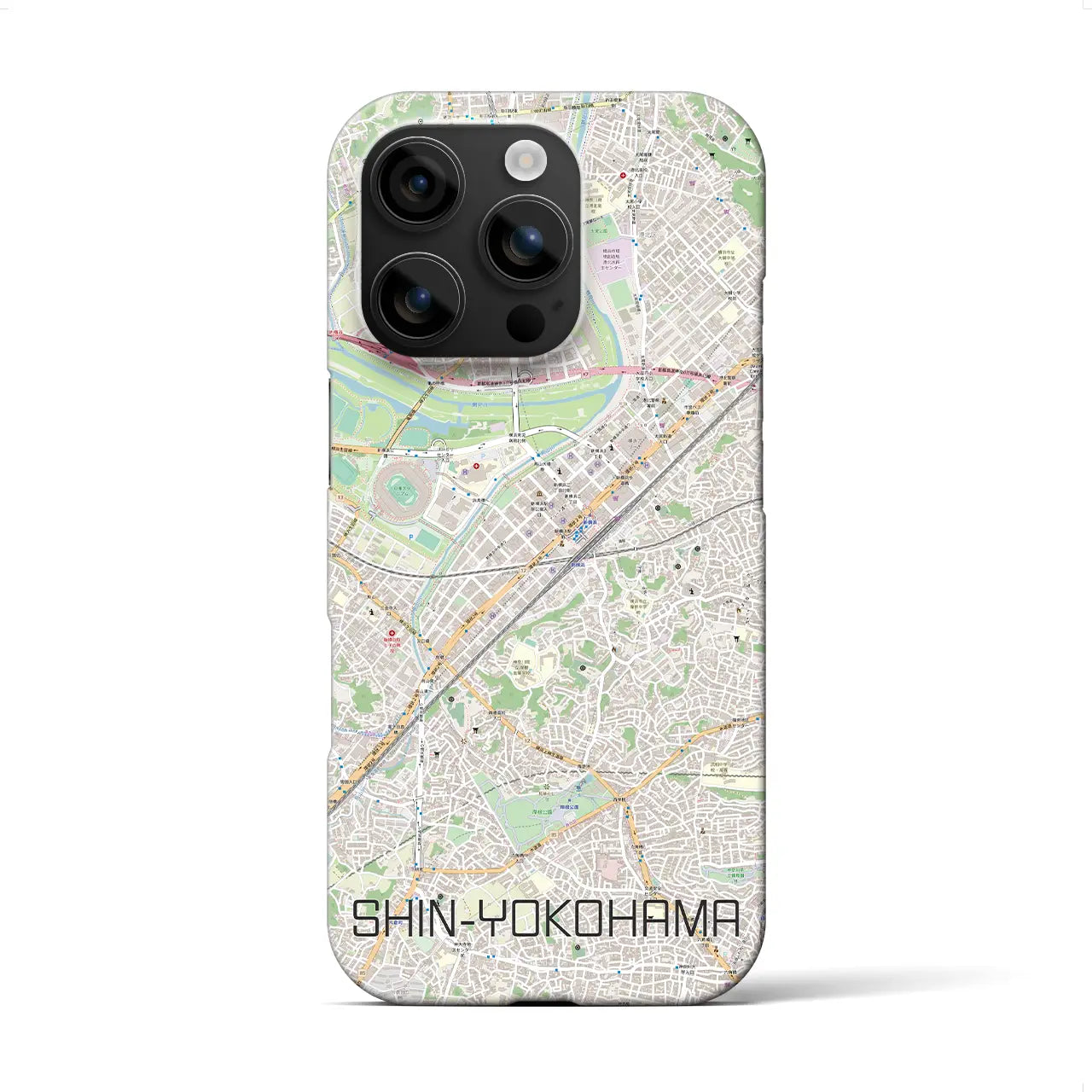 【新横浜(神奈川県)】地図柄iPhoneケース(バックカバータイプ)