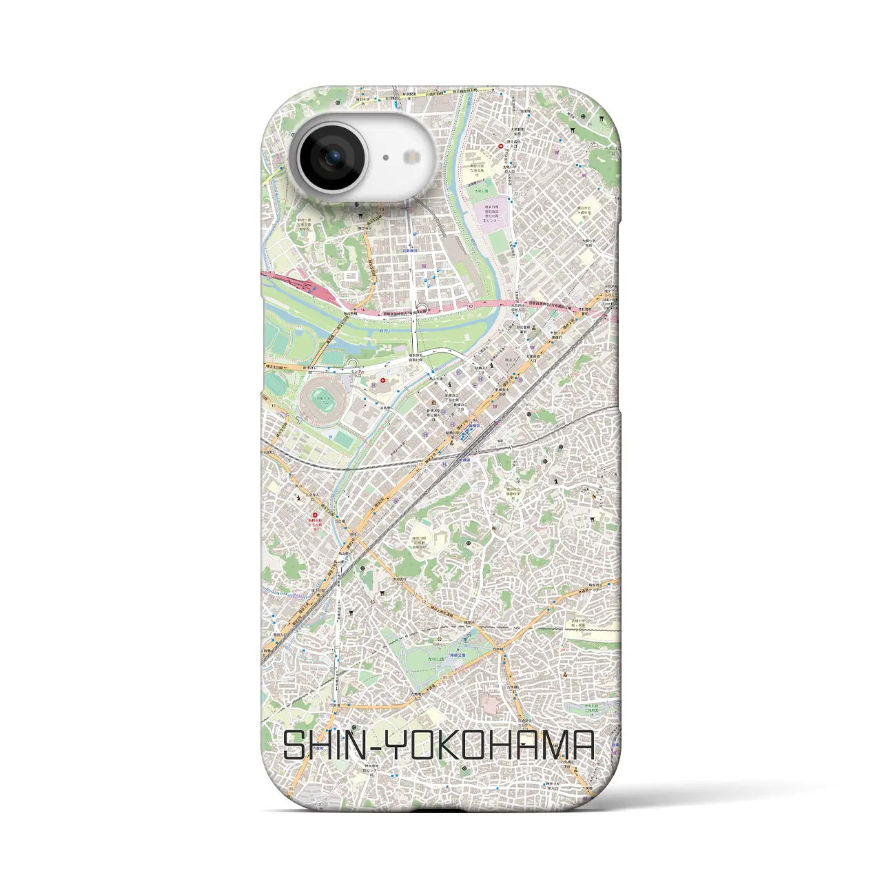 【新横浜(神奈川県)】地図柄iPhoneケース(バックカバータイプ)